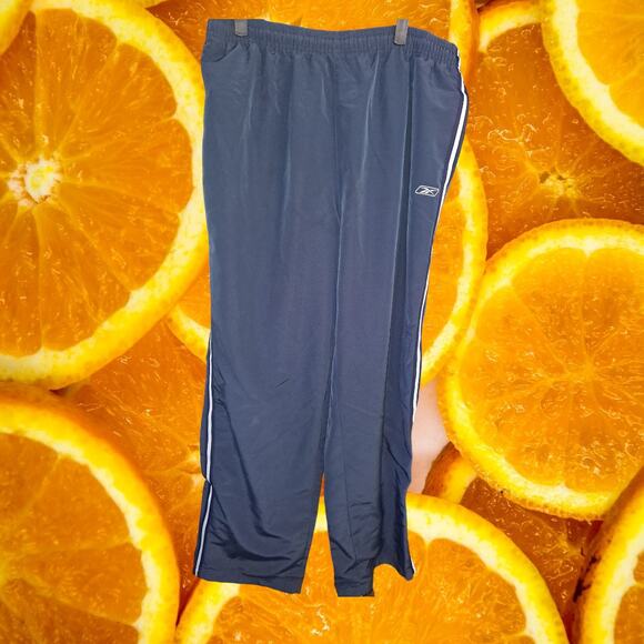 Reebok Track Pants Lined with Side Zippers Blue‎ with White Striped Size XL - Picture 4 of 4